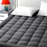 EASELAND California King mattress pad close-up of breathable cotton surface.