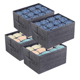 EASEVE 4Pcs closet organizers with 12-cell drawers organize jeans and shirts in a tidy closet.
