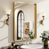 Easly gold bathroom mirror frame with premium aluminum finish for a durable, stylish focal point.