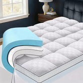 Easthome queen dual-layer topper outer view showing cozy comfort potential