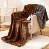 Eastsora electric heated blanket throw on bed for year-round warmth and comfort.