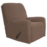 Easy-Going recliner stretch slipcover brown angle view shows full coverage