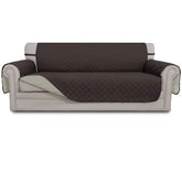 Easy-Going reversible oversized couch cover full-view chocolate beige protects pets and spills