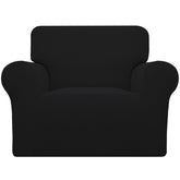 Easy-Going Stretch Chair Slipcover with elastic bottom protects chair fabric.
