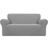 Easy-Going stretch loveseat slipcover in soft jacquard fabric for family-friendly protection.