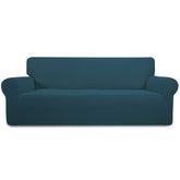 Easy-Going stretch sofa slipcover enhances living space with soft jacquard fabric.