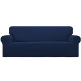Easy-Going stretch slipcover front view protects sofa from daily wear.