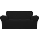 Easy-Going stretch loveseat slipcover in jacquard fabric with soft, flexible coverage.