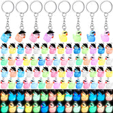 Ecation luminous duck keychain in multicolor, a playful party favor option.