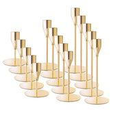 ECHFSM French Gold Taper Candle Holder, 5-low height, enhances intimate dining ambiance.