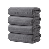 ecolook 4-pack microfiber bath towels offer extra coverage in dark gray.