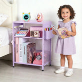 ECOLOVIKids Nightstand 19in purple front view showing compact bedside design