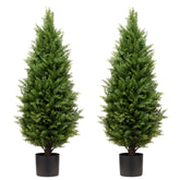 ECOLVANT 3ft artificial cedar topiary for outdoor use, UV-resistant and maintenance-free.