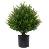 ECOLVANT artificial topiary ball tree 19in in container offers maintenance-free curb appeal.