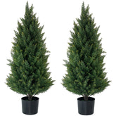 ECOLVANT artificial cedar topiary 3ft on a front porch enhances curb appeal.