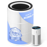 ECOSELF hap604 replacement filter close-up highlighting 3-in-1 filtration for cleaner indoor air