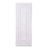 Eddie Bauer Logan White bath rug features plush cotton texture for luxurious underfoot comfort.