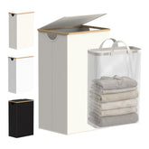 efluky laundry basket beige with lid view concealing laundry and odors.