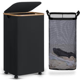 efluky laundry basket with wheels and lid for easy transport and odor concealment.