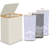 efluky laundry hamper with lid beige showing dust protection and tidy storage