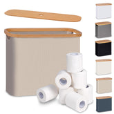 efluky toilet paper basket with lid front view keeps rolls neatly organized in bath storage
