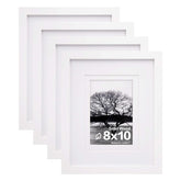 Egofine 8x10 frame front view showing white wood and Plexiglass finish for vibrant photos