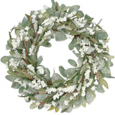 egolot 22in lamb ears leaves wreath front door decor enhances curb appeal year-round.