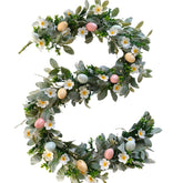 egolot Easter eggs garland with wildflowers decorates your front door with spring charm.