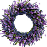 Egolot purple lavender wreath front door 26in enhances curb appeal with lush blooms