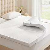 Eiayeebil memory-foam topper with gel infusion for cooler sleep and pressure relief.