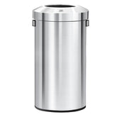EKO 32-gallon round trash can with open top, ideal for busy offices.