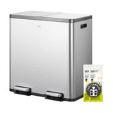 EKO EcoCasa Plus dual-compartment front view shows spacious capacity for waste and recyclables