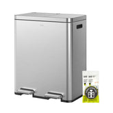 EKO Edison dual trash bin outer body in stainless steel for a modern kitchen