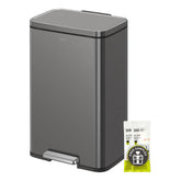 EKO Madison gunmetal bin front view with fingerprint-resistant finish and 50L capacity.
