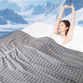 Elegear king cooling blanket folded, showing double-sided cooling for all-night comfort.