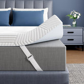Elemuse 3-inch gel memory foam topper cover close-up, boosts comfort and breathability.