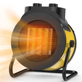 Elevoke space heater front view shows compact design ideal for desks and nightstands.