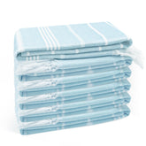 Eliamo Turkish beach towel set of 6 folded for travel and easy packing.