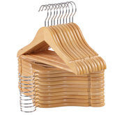 ELONG HOME baby hangers natural wood front view keeps toddler clothes organized