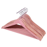 ELONG HOME cedar hangers on display show sturdy coat support and natural wood grain.