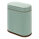 ELPHECO Sage Green bathroom trash can with automatic lid for hands-free use