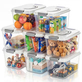 Elsjoy eight-pack 5.5qt bin with clear lid for quick visibility and organized storage.