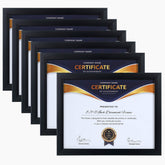 ELSER&HOME 8.5x11 certificate frame six-pack in black for office display
