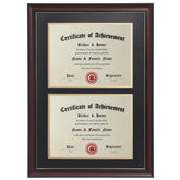 ELSKER&HOME double diploma frame front view in cherry with golden rim
