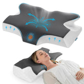 Elviros cervical pillow memory foam close-up showcasing slow-rebound neck support.
