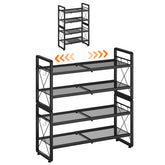 ELYKEN extended-length shoe rack in entryway showing adjustable storage