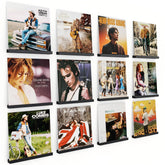 Emfogo vinyl wall mount 12-pack displays records neatly for easy access.