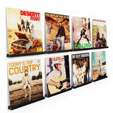 Emfogo vinyl wall mount shelf in black displaying records with space-saving style