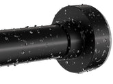 Emlaoe black shower rod 34-66 inches, durable matte finish for secure bathroom setup.