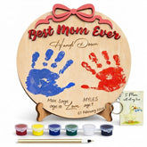 EMZIVA Best Mom Ever frame display with handprint keepsake for Mother's Day